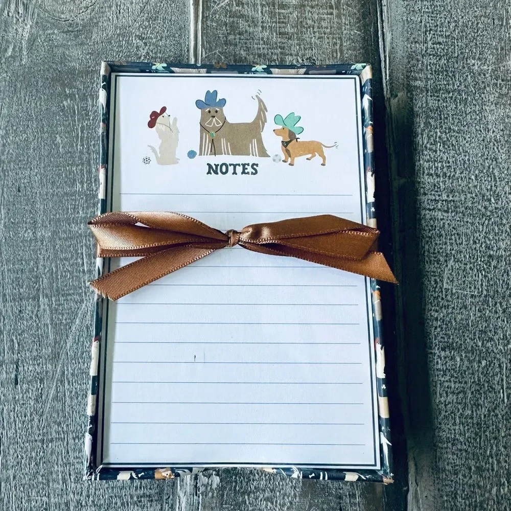 Western Cowboy Dog Stationary Notepad Gift Set